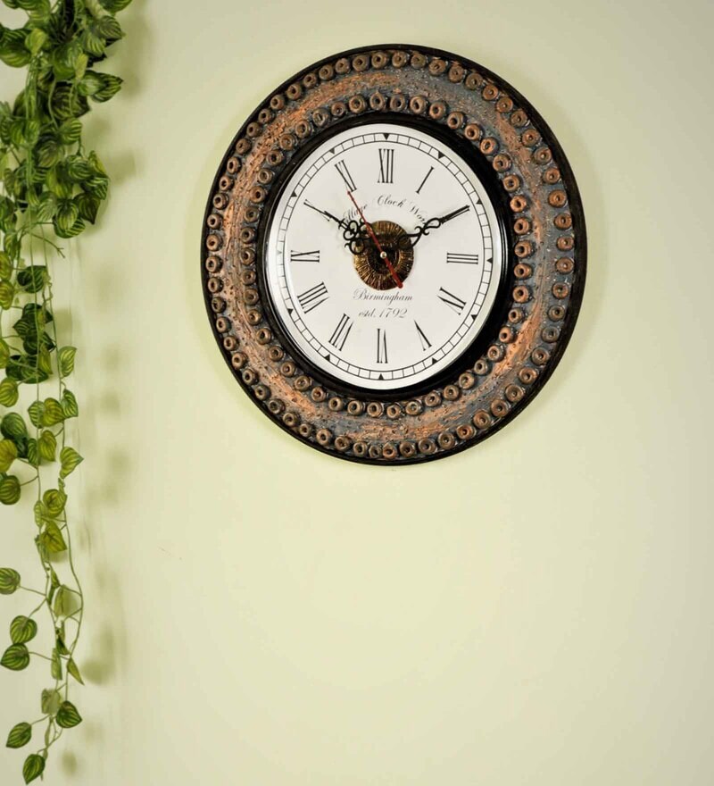 Buy Copper Rings Roman Dial MDF Analog Wall Clock by Disoo Fashions