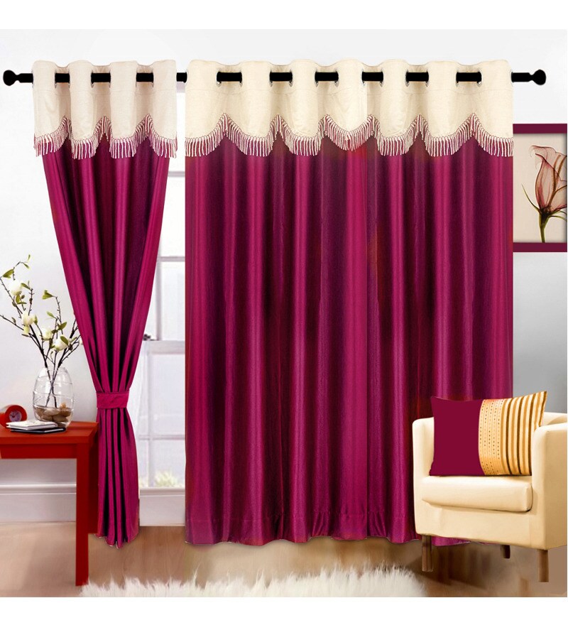 Buy Cortina Fancy Crush Purple Polyester 82x48 Inch Eyelet Door