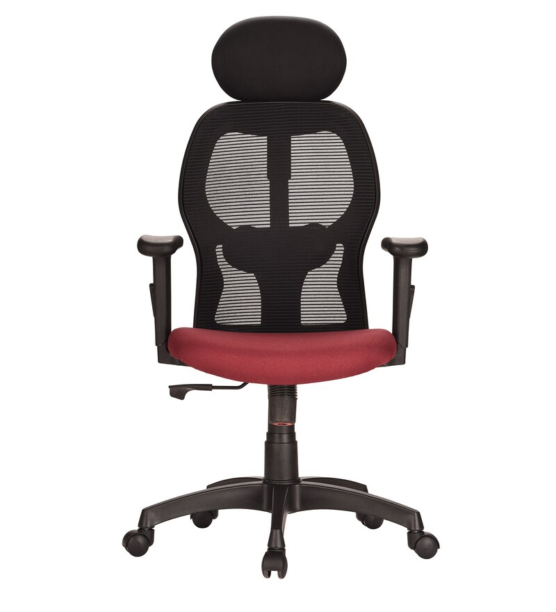 Buy Cosmos Breathable Mesh Ergonomic Chair in Maroon Colour by Tealkart Online Ergonomic