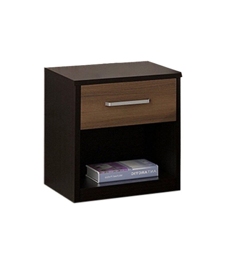 Buy Cosmos Queen Size Bed with Storage in Wenge Finish by Spacewood