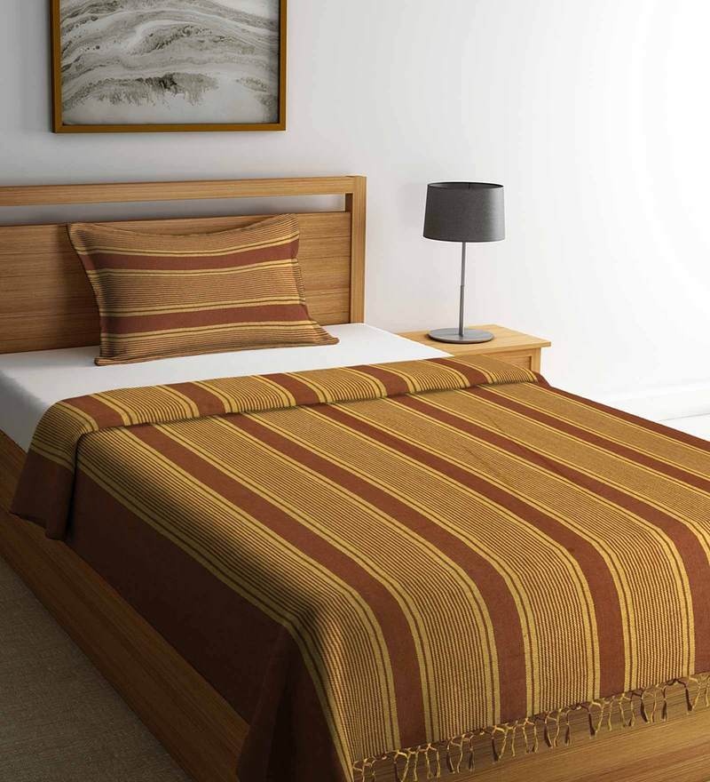 Buy Cotton 280 TC Single Bed Cover With 1 Pillow Cover By Neudis Online ...