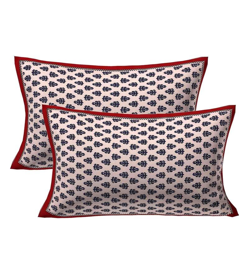 Buy Black Traditional 240 TC Cotton 1 Double Queen Size Bedsheet with 2