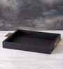 Coal MDF Serving Tip Handle Tray Gold