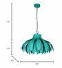 Coastal Green Palm leaves 20 Inch Wide Single-Light Steel Ceiling Pendant Hanging