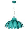 Coastal Green Palm leaves 20 Inch Wide Single-Light Steel Ceiling Pendant Hanging