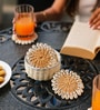 Coastal Jute S/4 Coaster with Shell Border