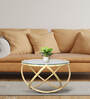 Coastal Rattan Coffee Table in Natural Finish With Glass