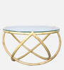 Coastal Rattan Coffee Table in Natural Finish With Glass