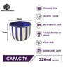 Coastal Stripes Ceramic Bowl Set of 2(320ml Each)