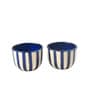 Coastal Stripes Ceramic Bowl Set of 2(320ml Each)