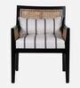 Coastal Teak Wood Arm Chair In Black Colour
