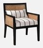 Coastal Teak Wood Arm Chair In Black Colour