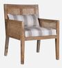 Coastal Teak Wood Arm Chair In White Colour