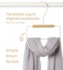 Coated Metal Tie and Scarf Hanger with Rotating Hook, Space-Saving Design