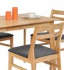 Cobain Solid Wood 4 Seater Dining Table Set In Natural Finish