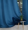 Cobalt Blue Polyester Solid 5ft Blackout Eyelet Window Curtain