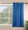 Cobalt Blue Polyester Solid 5ft Blackout Eyelet Window Curtain