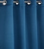 Cobalt Blue Polyester Solid 5ft Blackout Eyelet Window Curtain