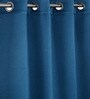 Cobalt Blue Polyester Solid 9ft Blackout Eyelet Long Door Curtain