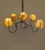 Coco 5 Arm Copper & Banana Fibre Pendant Chandelier