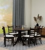 By Eros Coco Solid Wood 6 Seater Dining Set in Wenge Finish