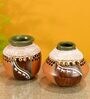 Coco Earthen Colstrip (Set Of 2) Brown Terracotta Table Vase