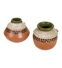Coco Earthen Colstrip (Set Of 2) Brown Terracotta Table Vase