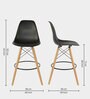 Coco Plastic Bar Stool In Black Colour