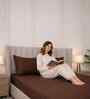 Cocoa Brown Solid 300 TC Pure Cotton King Fitted Bedsheet with 2 Pillow Covers