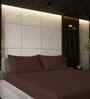 Cocoa Brown Solid 500 TC Pure Cotton King Fitted Bedsheet with 2 Pillow Covers