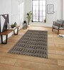 Cocoa Geometric Polyester Blend 3 X 5 Feet Rabbit Fur Machine Made Carpet