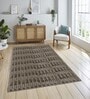 Cocoa Geometric Polyester Blend 4 X 6 Feet Machine Made Carpet