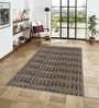 Cocoa Geometric Polyester Blend 4 X 6 Feet Machine Made Carpet