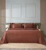 Brown 300TC 100% Cotton Stripe Flat Super King Bedsheet with 2 Pillow Covers