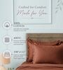 Brown 400TC 100% Cotton Solid Flat Super King Bedsheet With 2 Pillow Covers