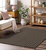 Cocoa Striped Polyester 3 X 5 Feet Stripe Fur Machine Made Carpet