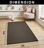 Cocoa Striped Polyester 3 X 5 Feet Stripe Fur Machine Made Carpet