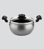 Beely 2 Ltrs Induction Friendly Grey Stainless Steel Cooking Pot with Lid