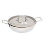 New Triply 2 Ltrs Induction Friendly Silver Stainless Steel Kadhai with Lid