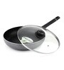 Ardent 9.4 Inch Grey & Black Aluminium Frying Pan with Lid