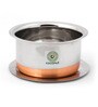 Copper Base Induction Friendly Silver Stainless Steel (Set of 5) Cooking Pot with Lid