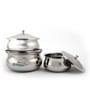 Jamuna Induction Friendly Silver Aluminium (Set of 3) Cooking Pot with Lid