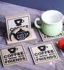 Coffee & Friends (Set of 6) Wood Table Coaster