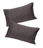 Coffee Striped 210TC Jute 17 x 27 Inches Pillow Covers (Set of 2)