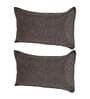 Coffee Patterned 210TC Jute 17 x 27 Inches Pillow Covers (Set of 2)