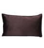 Coffee Solid 210TC Satin 17 x 27 Inches Pillow Covers (Set of 2)
