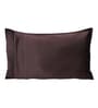 Coffee Solid 210TC Satin 17 x 27 Inches Pillow Covers (Set of 2)