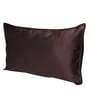 Coffee Solid 210TC Satin 17 x 27 Inches Pillow Covers (Set of 2)