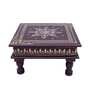 Coffee Brown Hand Painted Wooden Pooja Chowki
