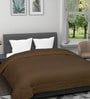 Coffee Brown Poly Cotton Striped 150 GSM Double Bed Comforter